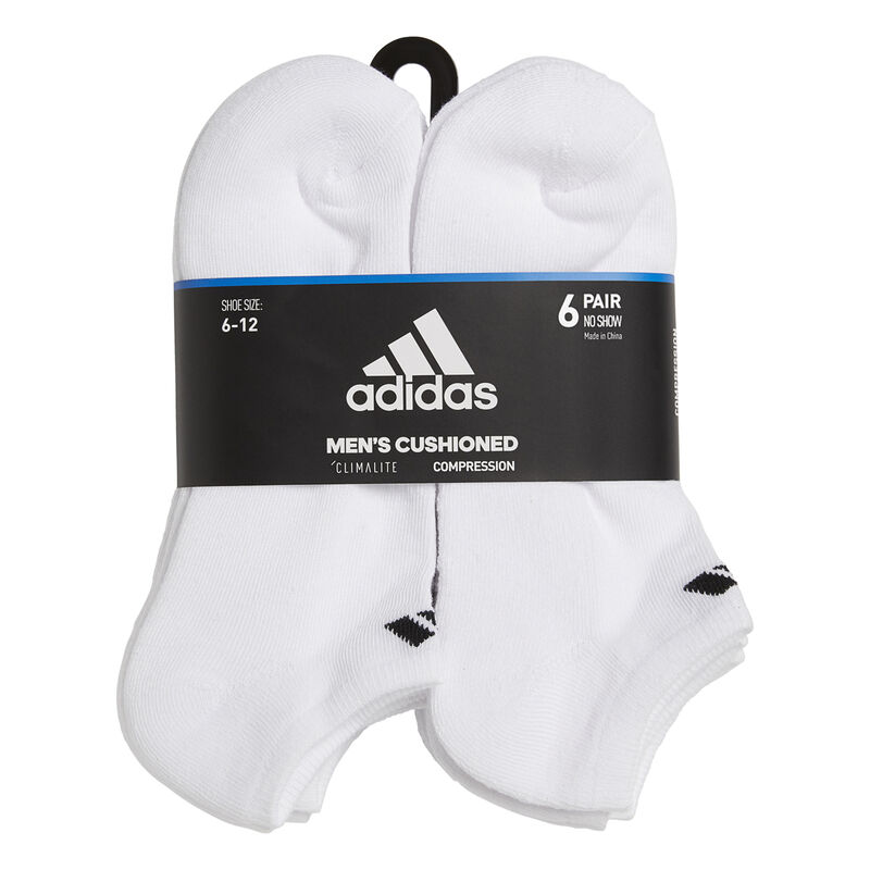 adidas Men's Athletic Cushioned 6-Pack No Show Socks image number 6