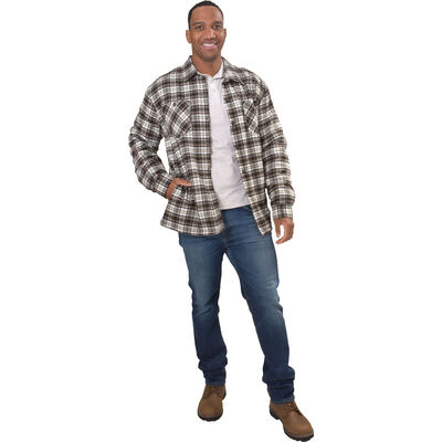 Flint Workwear Men's Sherpa Plaid Flannel Jacket