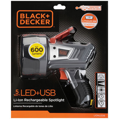 Black & Decker 5 Watt LED Rechargeable Spotlight