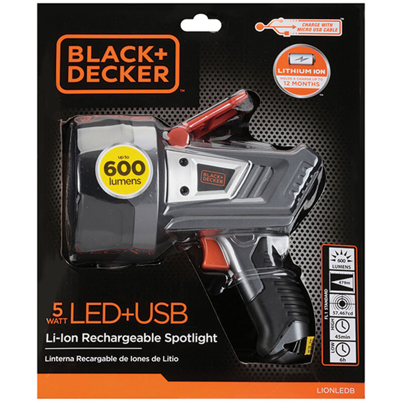 Black & Decker 5 Watt LED Rechargeable Spotlight