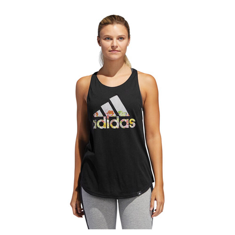 adidas Women's Floral Essential Logo Tank image number 0
