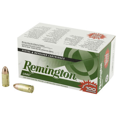 Remington 9mm UMC 115GR Ammunition - 100 Rounds