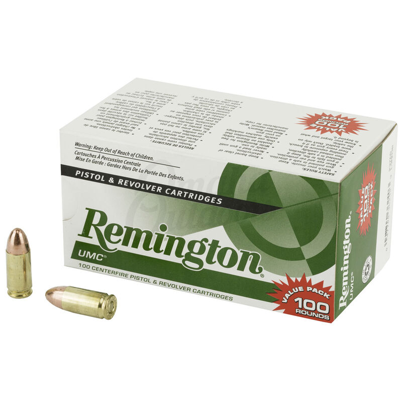 Remington 9mm UMC 115GR Ammunition - 100 Rounds, , large image number 0