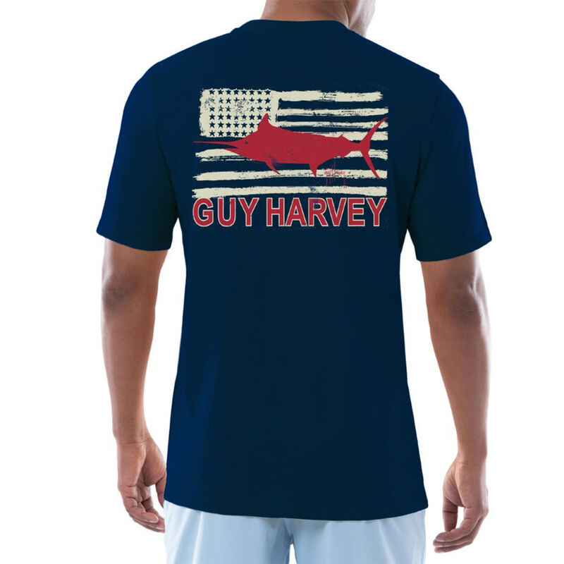 Guy Harvey Men's Americana Fish Flag Short Sleeve Tee image number 1