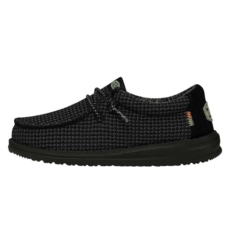 HeyDude Boys' Wally Youth Sport Mesh Black Shoes image number 0