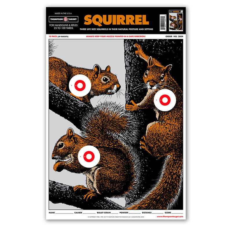 Thompson Center Large Squirrel 12.5"x19" Targets 10 Pack image number 0