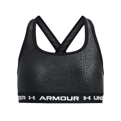 Under Armour Girls' Crossback Mid-Impact Printed Sports Bra