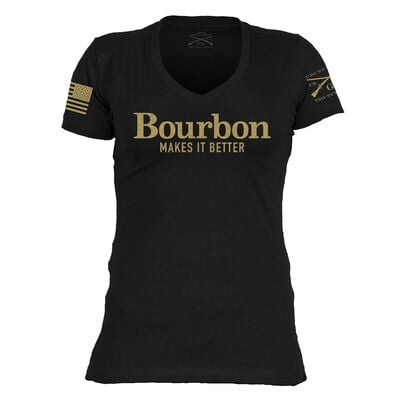 Grunt Style Women's Bourbon Makes It Better V-Neck Tee