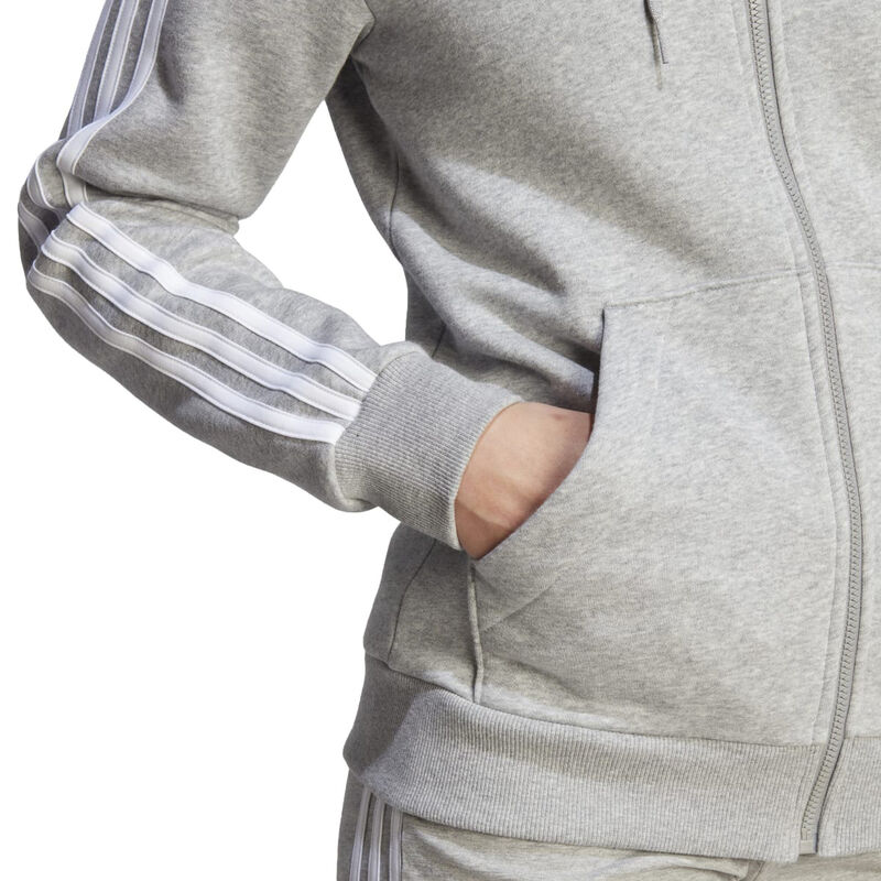 adidas Women's Essentials 3-Stripes Full-Zip Fleece Hoodie image number 6