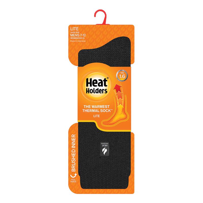 Heat Holders Lite Dunlin Crew Solid Black Socks image number 0