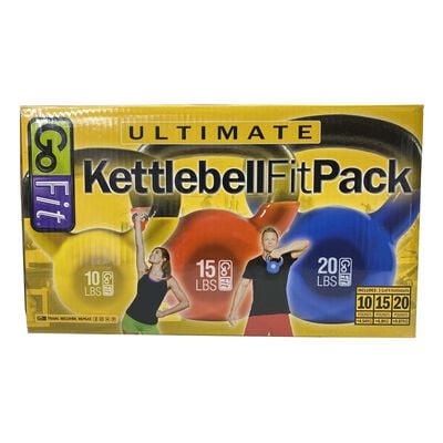 Go Fit 3pc Ultimate Kettlebell Fit Pack- 10,15 & 20LB