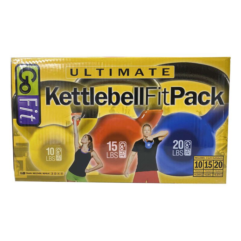 Go Fit 3pc Ultimate Kettlebell Fit Pack- 10,15 & 20LB image number 0