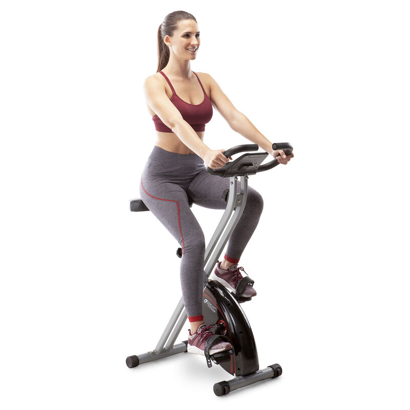 Circuit Fitness Folding Upright Exercise Bike with Adjustable Resistance image number 0