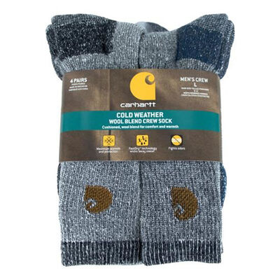 Carhartt Men's Wool Blend Socks 4 Pack