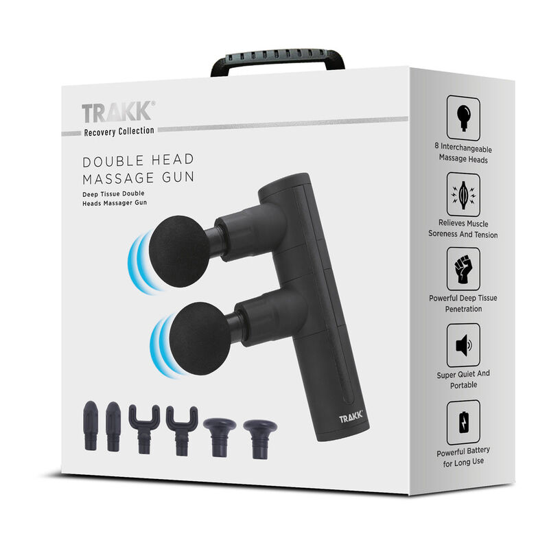 Trakk Double Head Massage Gun for Muscle and Pain Relief- Multiple Heads and Modes image number 4