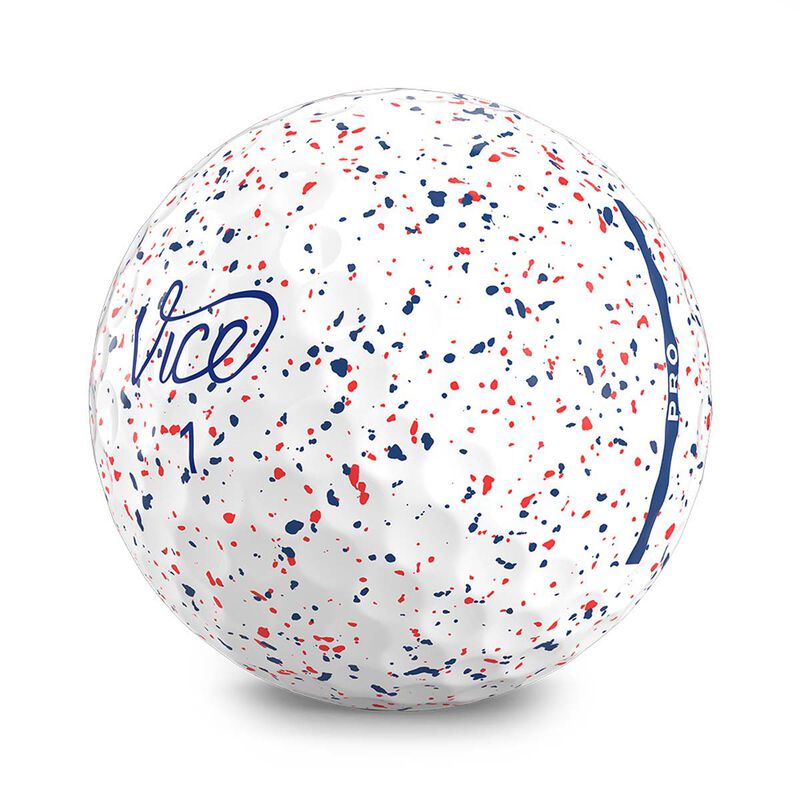 Vice Golf Vice Pro Blue/Red Drip 12 Pack Golf Balls image number 2