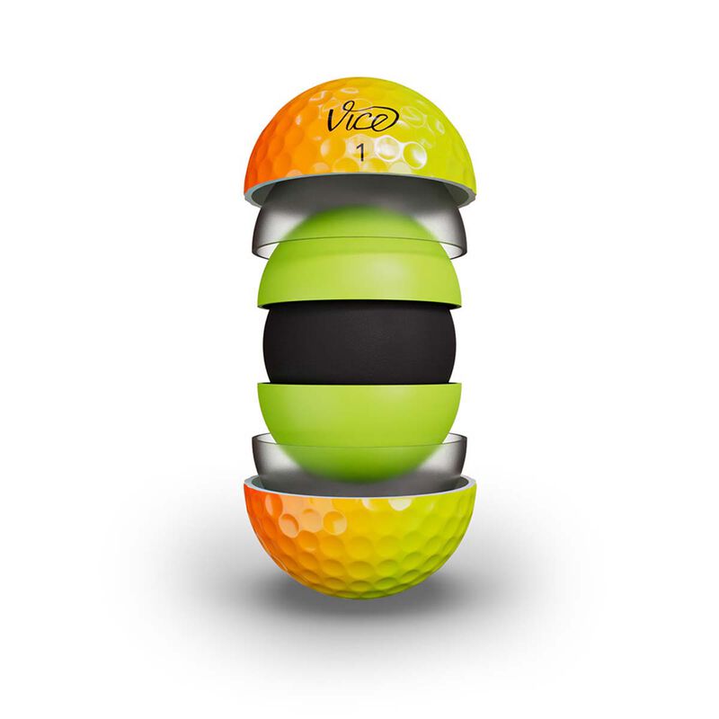Vice Golf Pro Plus Vice Yellow/Orange 12 Pack Golf Balls image number 4