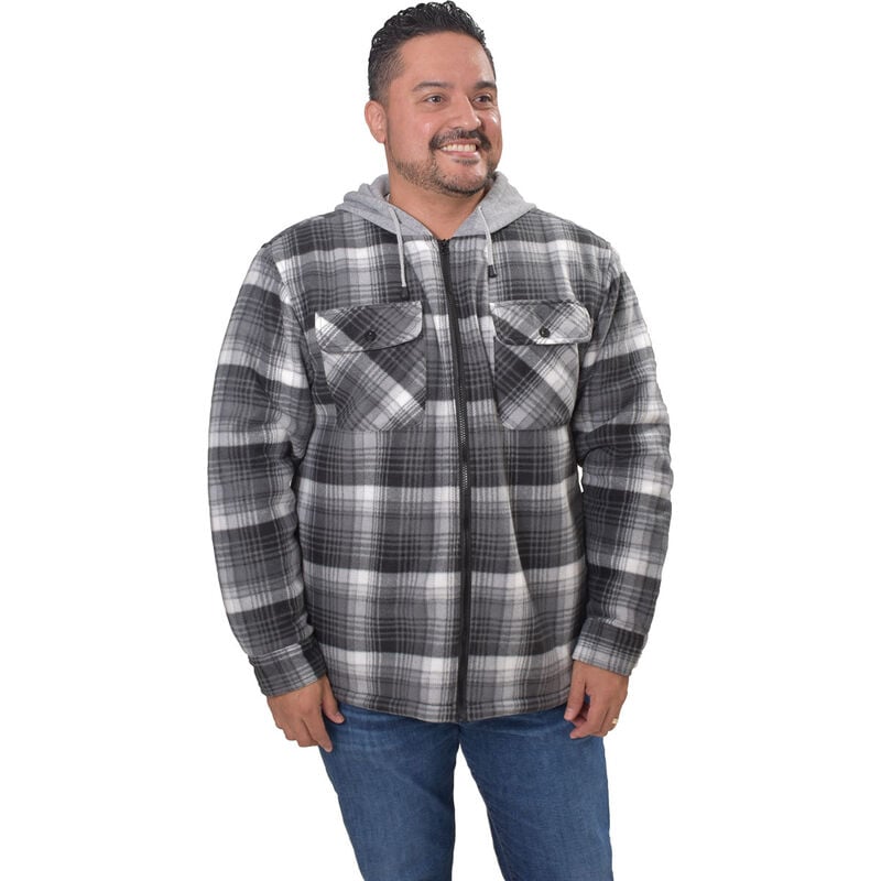 Flint Workwear Men's Sherpa Lined Plaid Fleece Jacket image number 1
