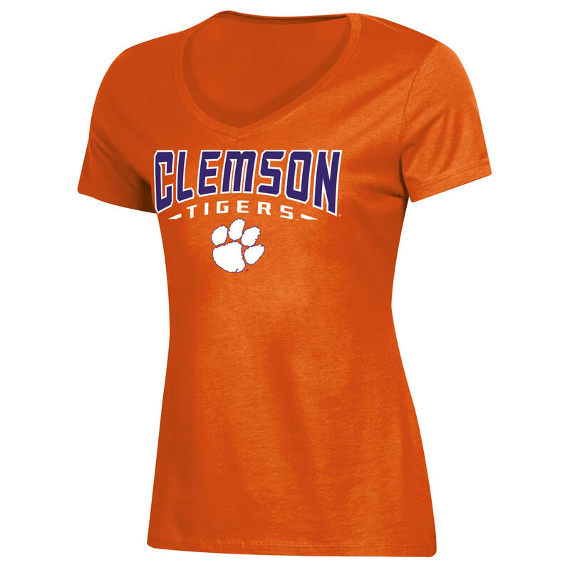Knights Apparel Women's Short Sleeve Clemson Classic Arch Tee image number 0