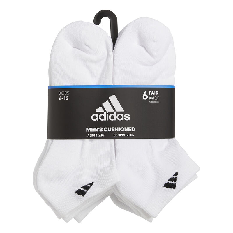 adidas Men's Athletic Cushioned 6-Pack Low Cut Socks image number 6