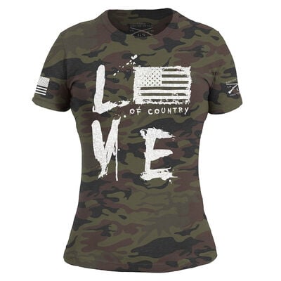 Grunt Style Women's Woodland Camo Love of Country Tee
