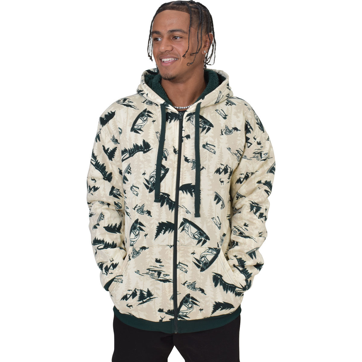 Sherpa lined store camo hoodie