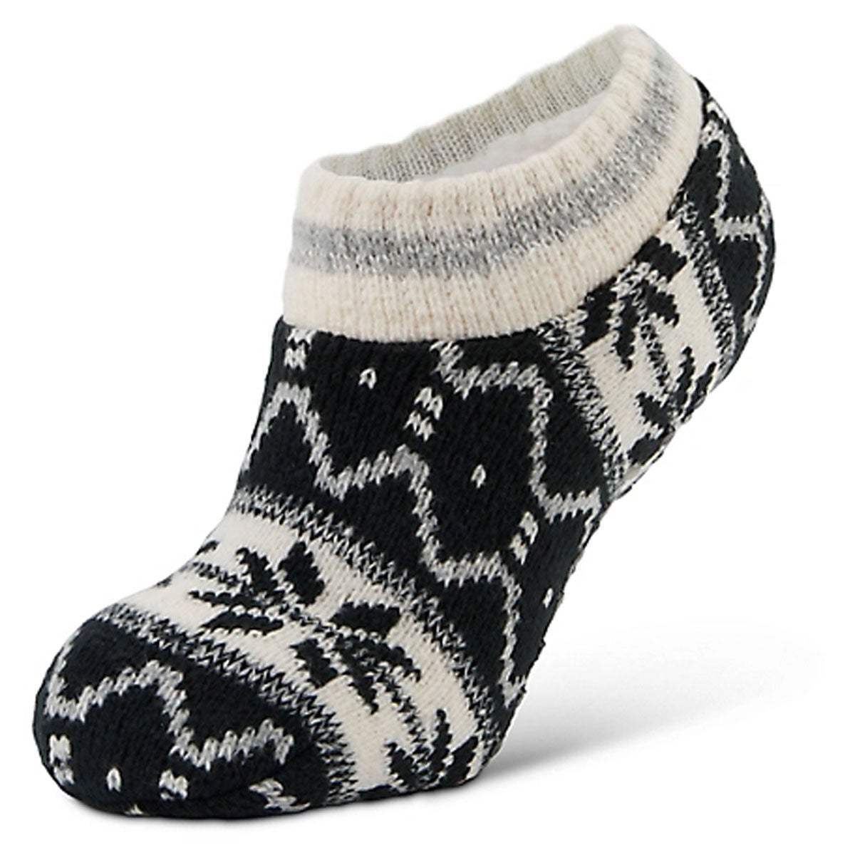 Fireside Women's Cozy Slipper Socks Black Aztec