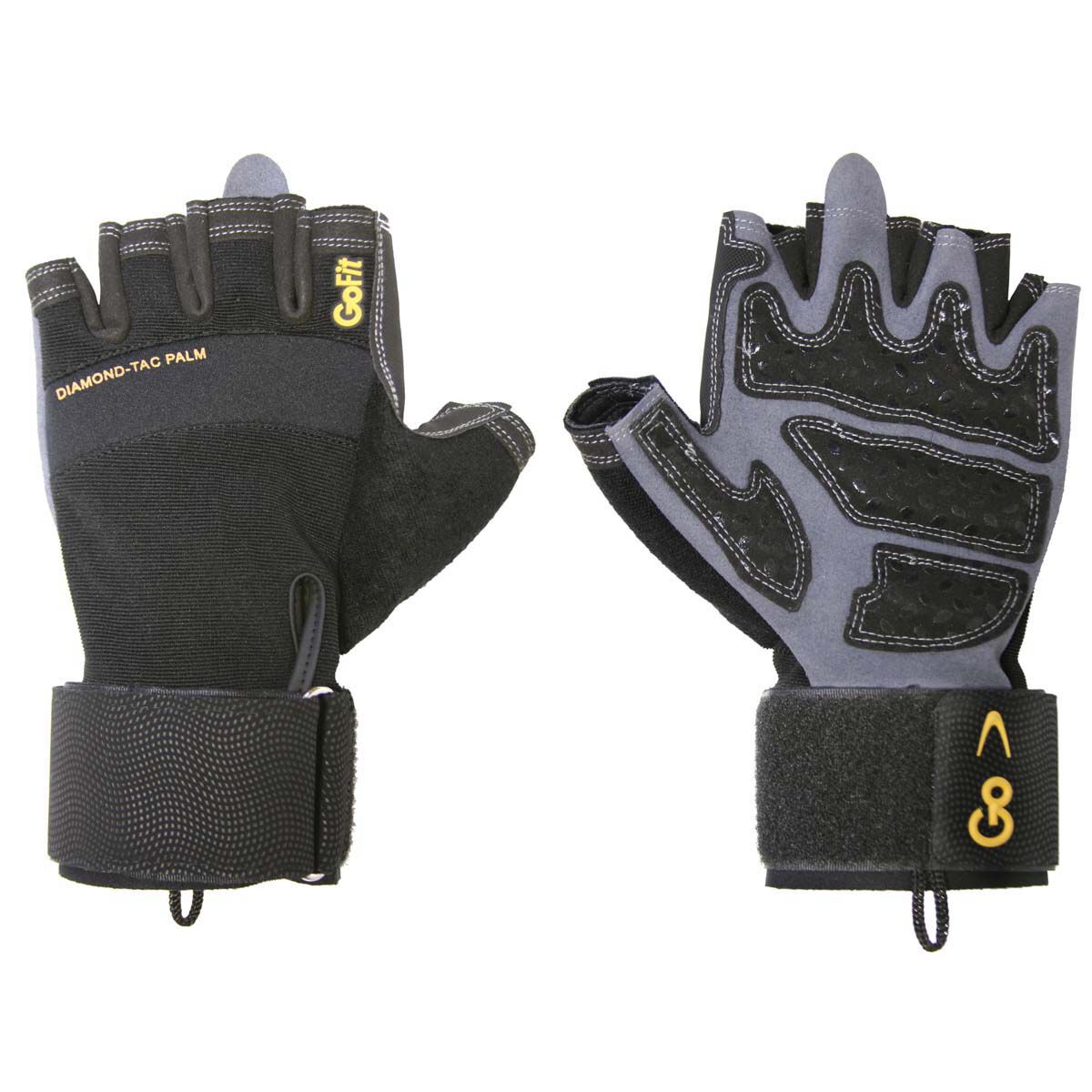 Go Fit Men's Pro Diamond-Tac Glove with Wrist Wrap