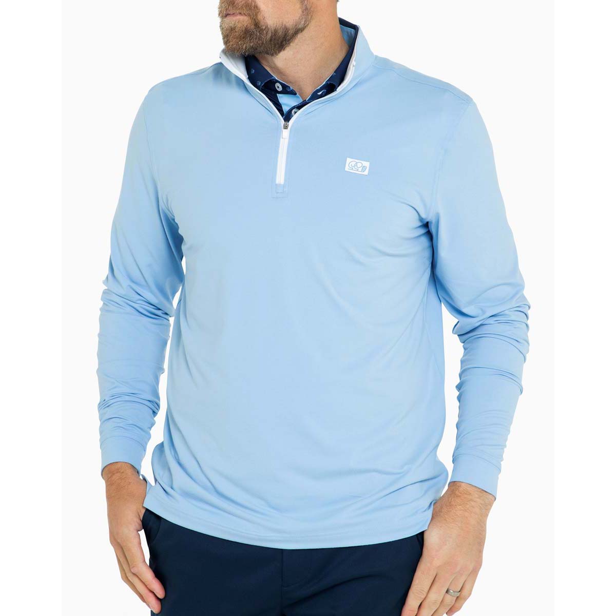 Good Good Golf Men's Birdie Blue Quarter-Zip Golf Pullover