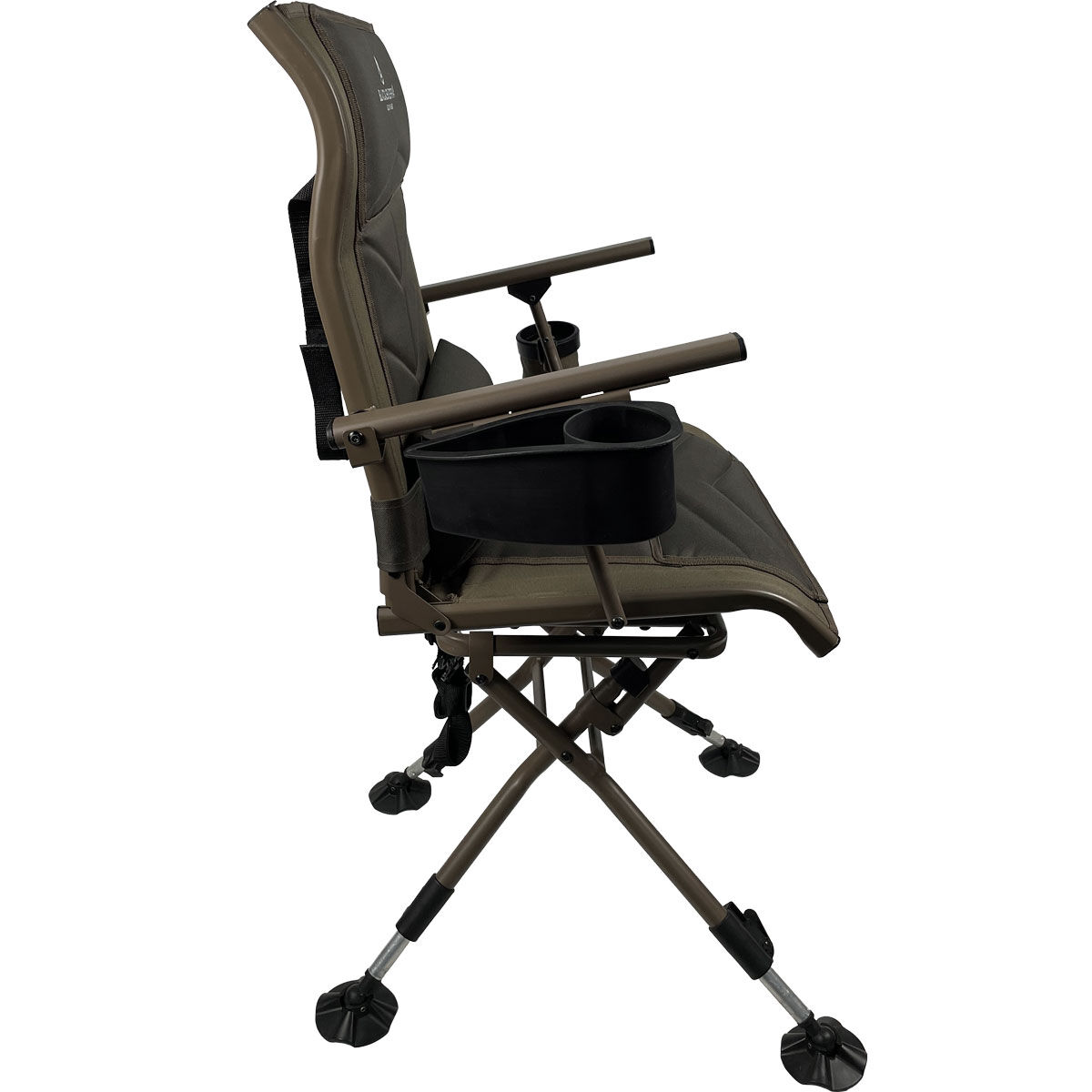 Black Sierra HI-LINE Adjustable Swivel Chair - 350 Lb Capacity, 3D Mesh, For Hunting, Fishing, Camping