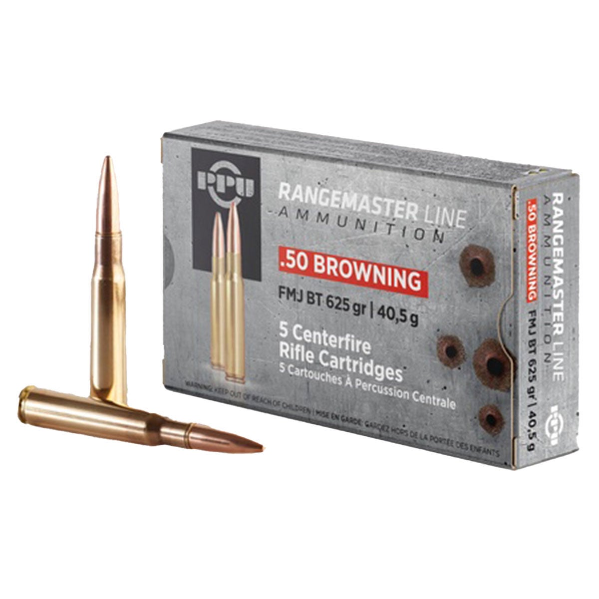 Ppu 50 BMG 625 Grain Full Metal Jacket