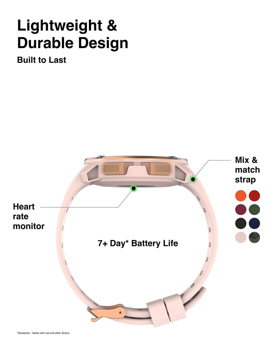 Itouch Explorer Smartwatch: Rose Gold Case and Blush Silicone Strap