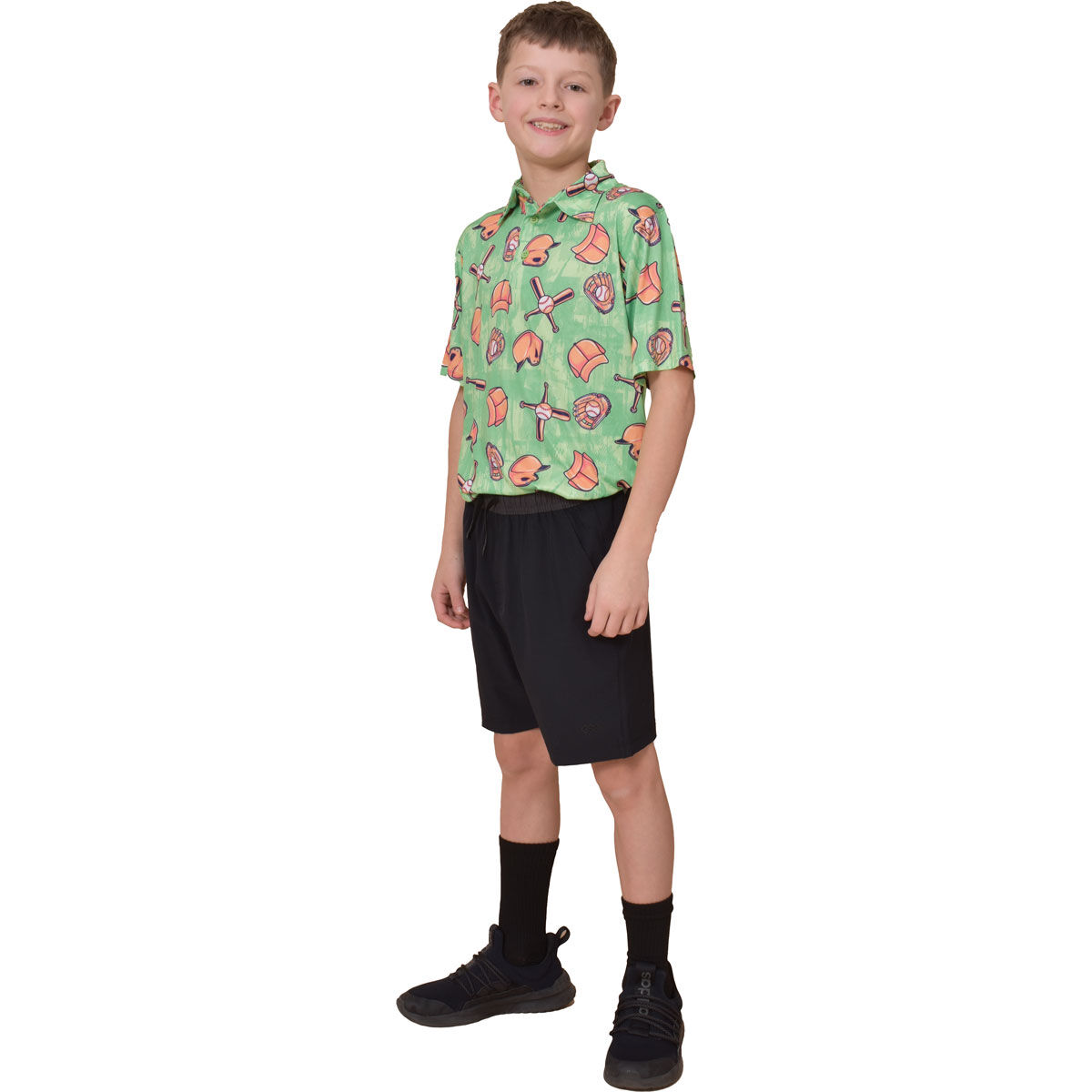 Aeroline Boy's Short Sleeve Print Polo