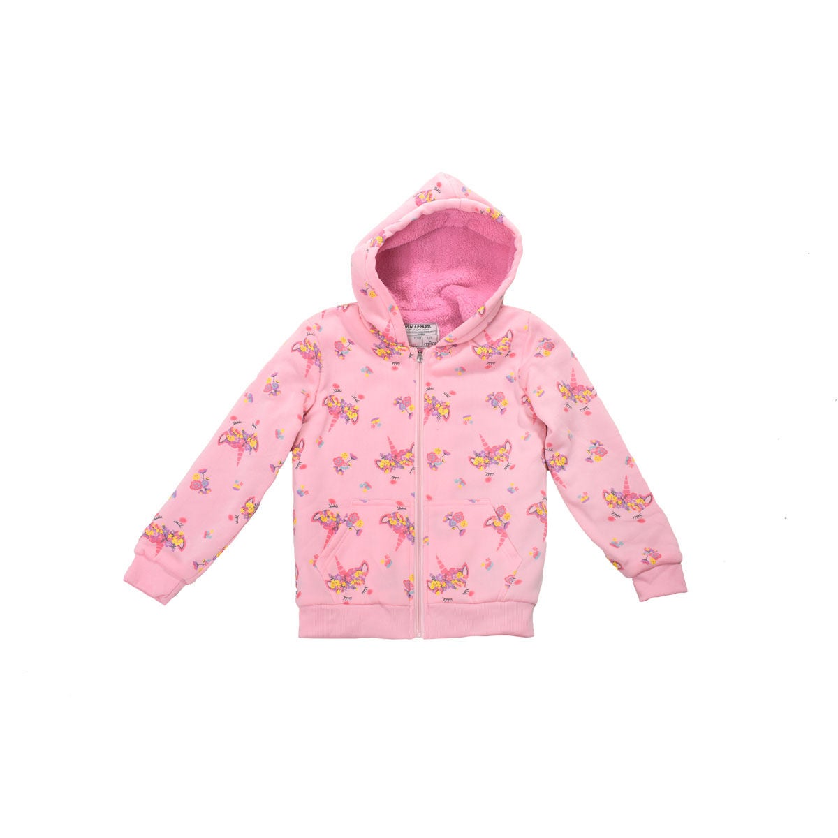 Seven Apparel Girls Unicorn Flower Sherpa