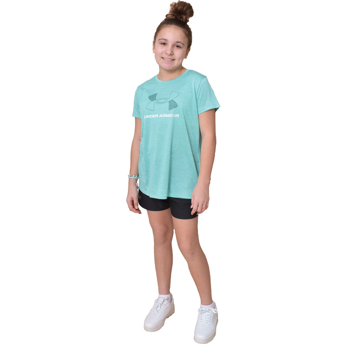 Under Armour Girls' Tech Twist Big Logo Short Sleeve shirt