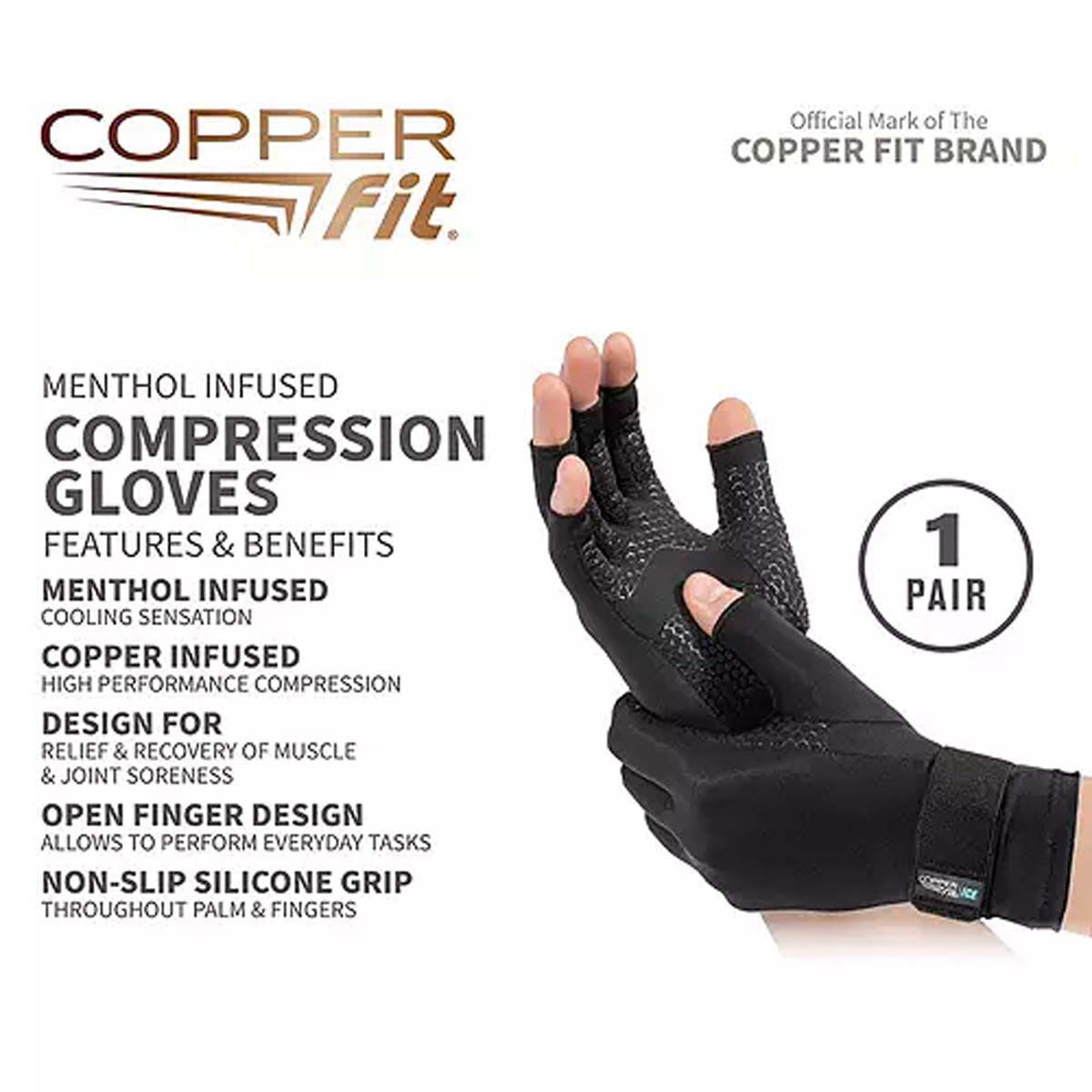 Copper Fit Ice Compression Gloves