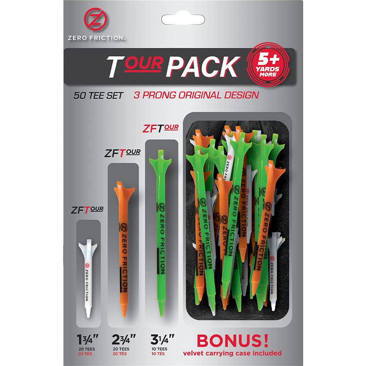 Zero Friction Tour Pack 50 Golf Tee Set