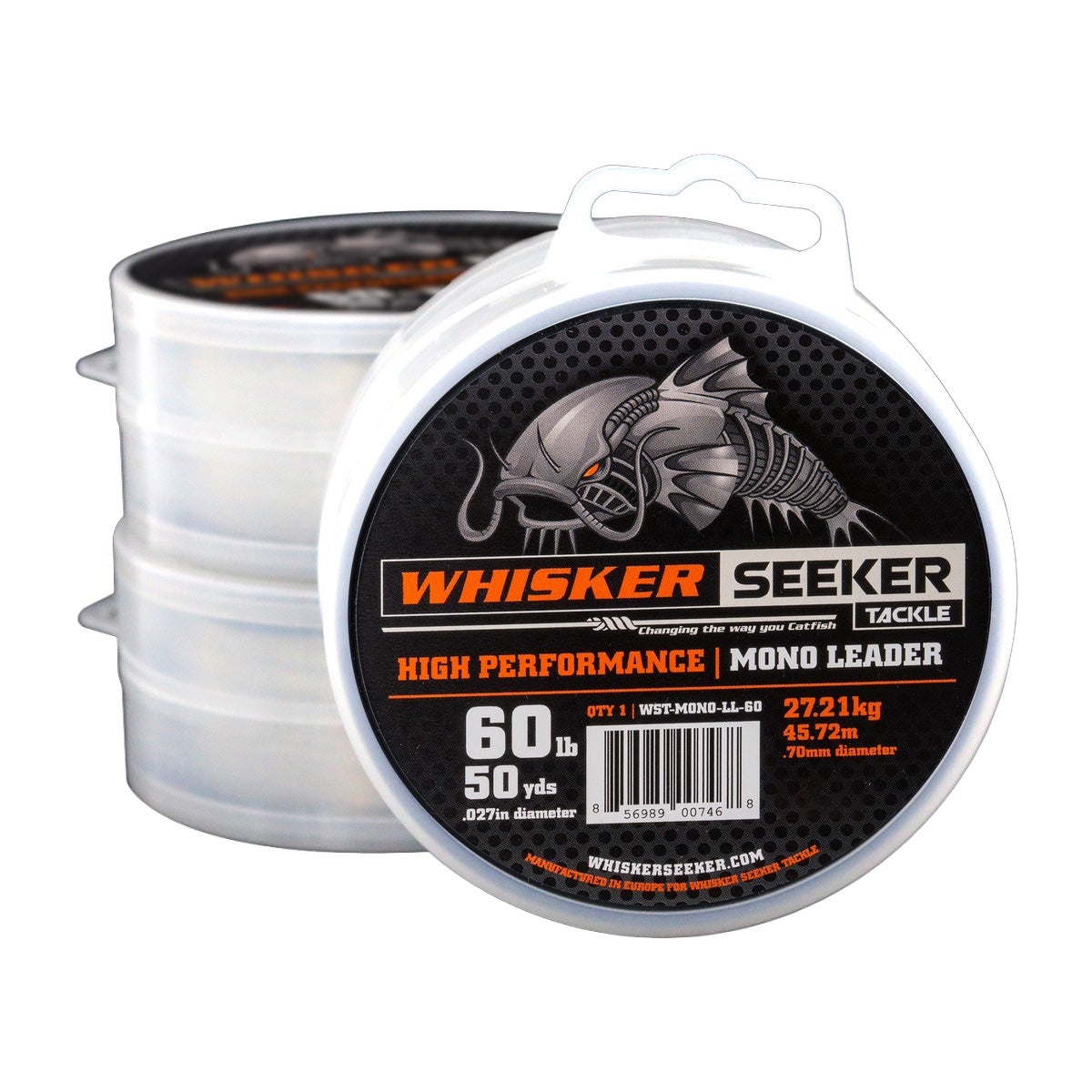 Whisker Seekers Catfish Mono Leader Line (Ultra Clear, 100 lb)