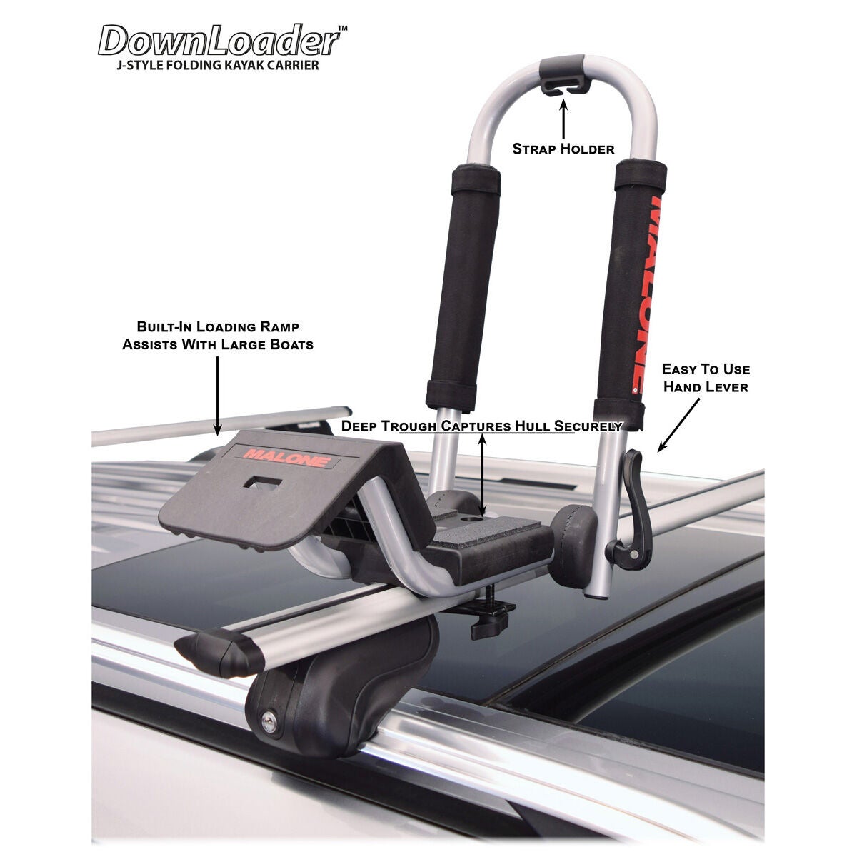 Malone Downloader Folding J-Style Kayak Carrier w/Boarding Ramp