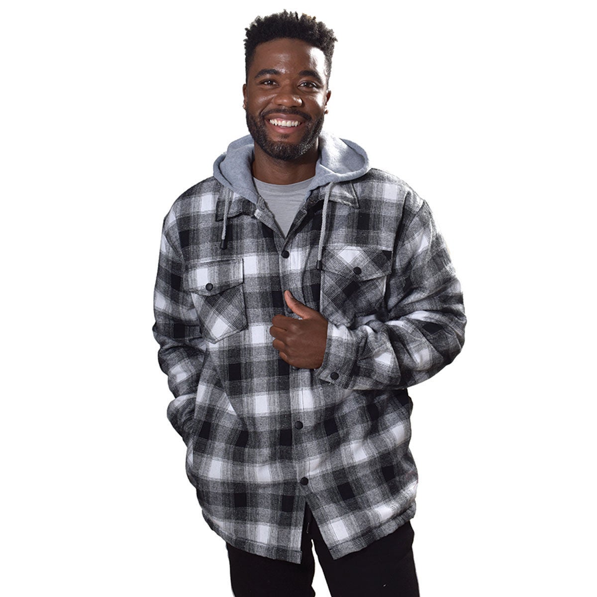 Canyon Creek Men's Sherpa Lined Hooded Flannel Jacket