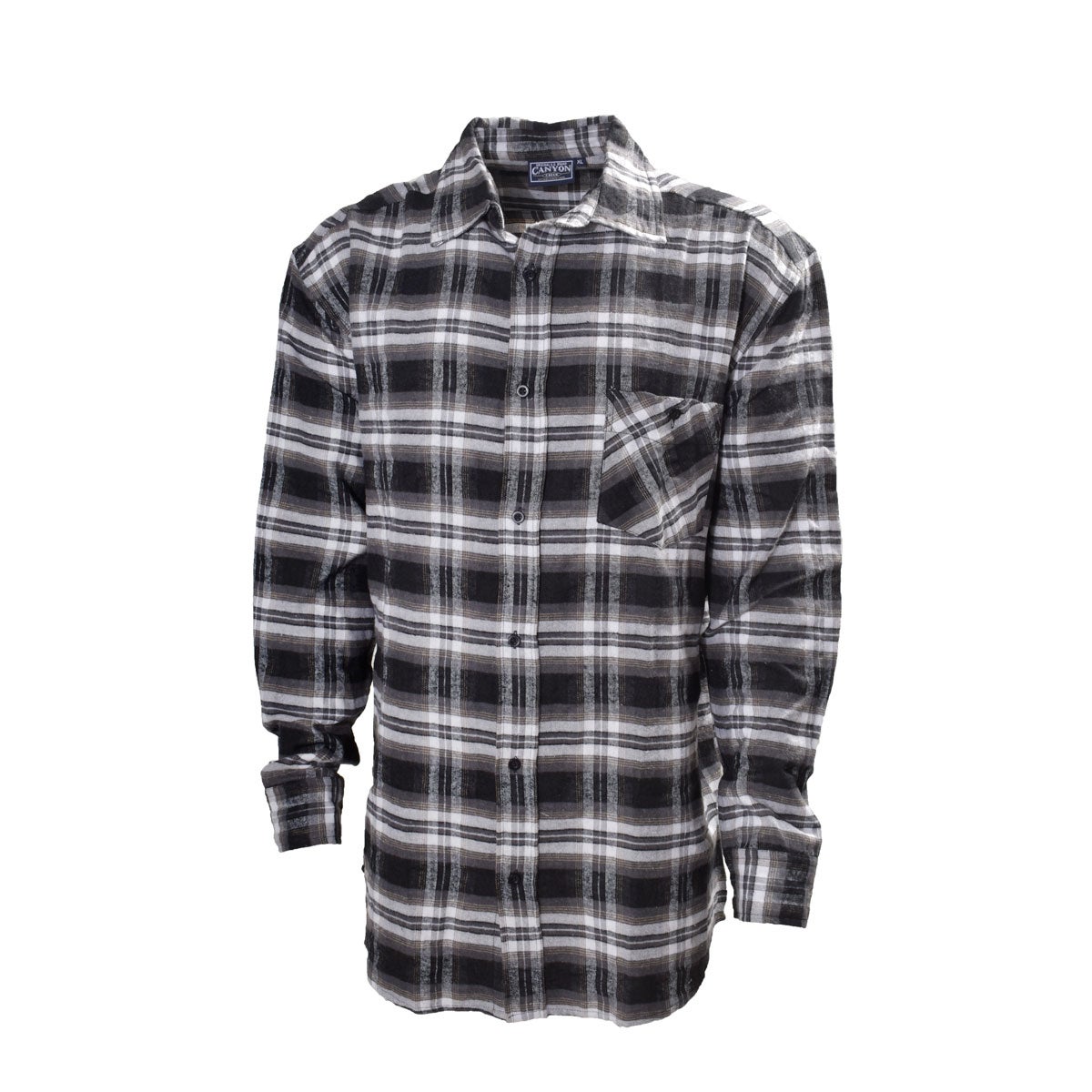 Canyon Creek Men's Gray/White/Tan Plaid Shirt