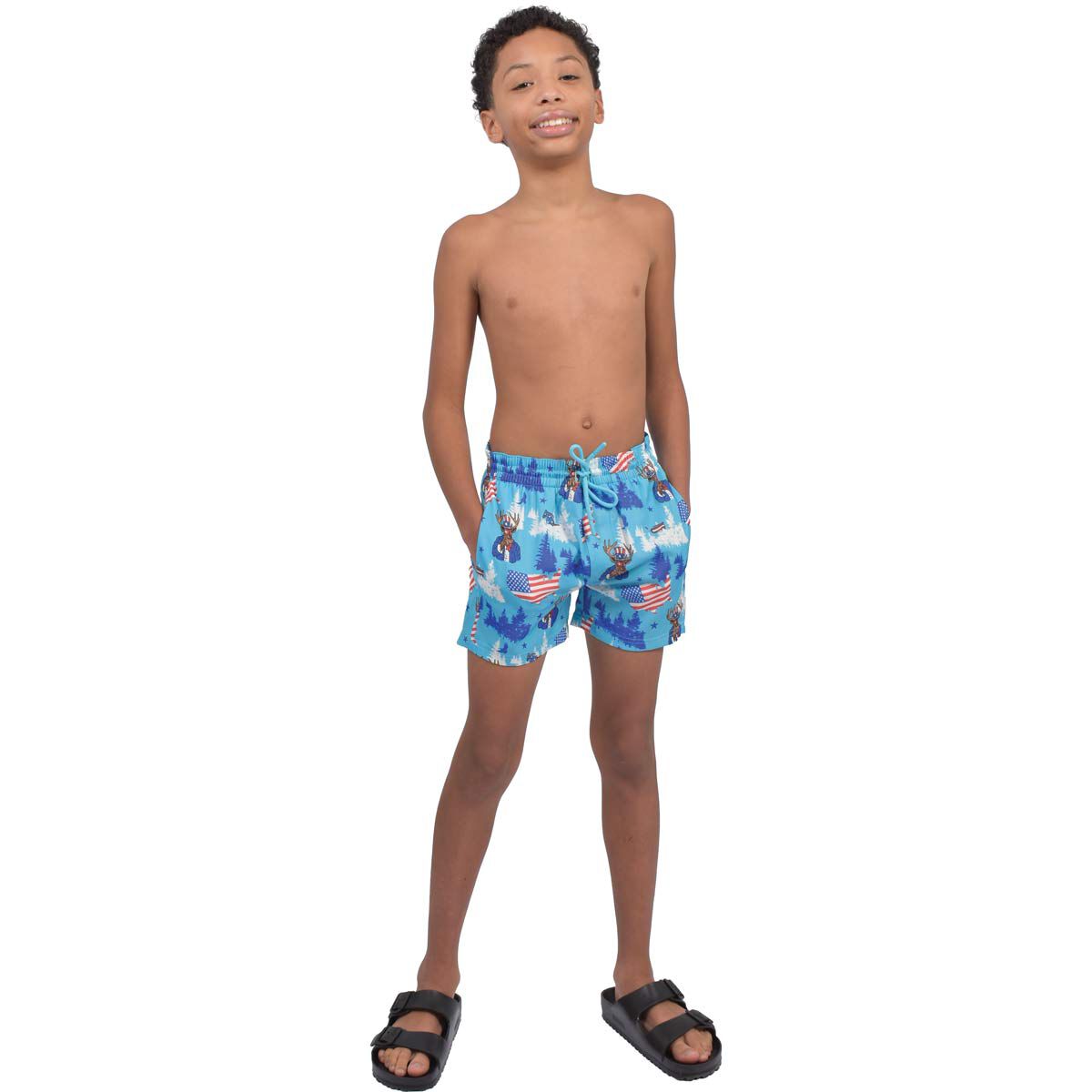 Aeroline Boys' 2in1 Americana Swim Trunk