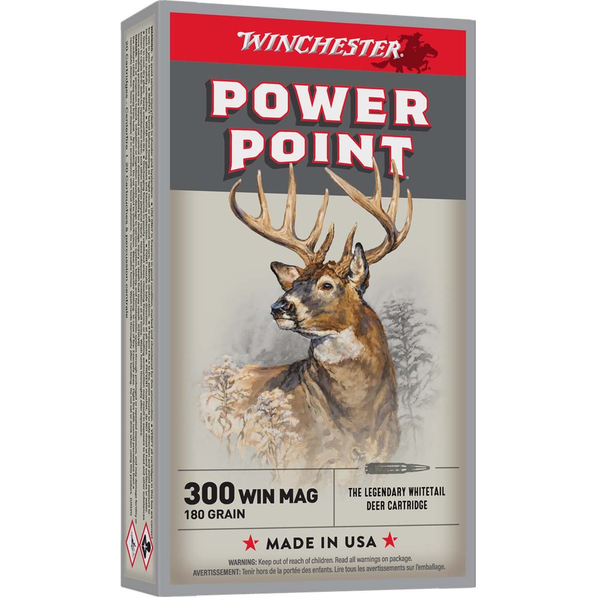 Winchester 300 Winchester Magnum 180-Grain Power-Point Rifle Ammunition (20 Rounds)
