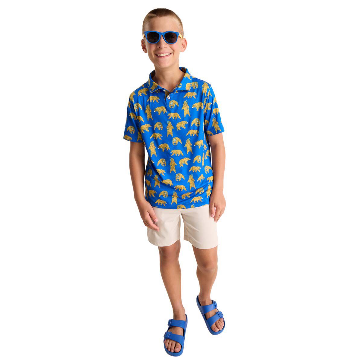 Chubbies Men's Beary Blue (Youth Performance Polo)