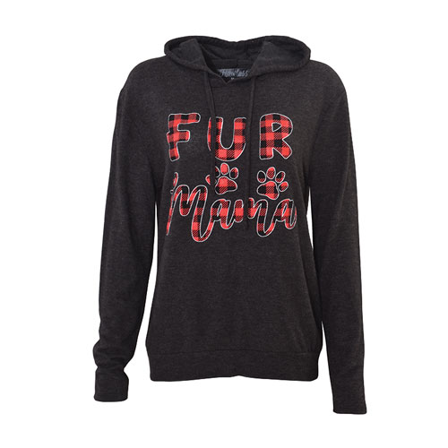 Flawless Women's Fur Mama Plaid Hacci Hood