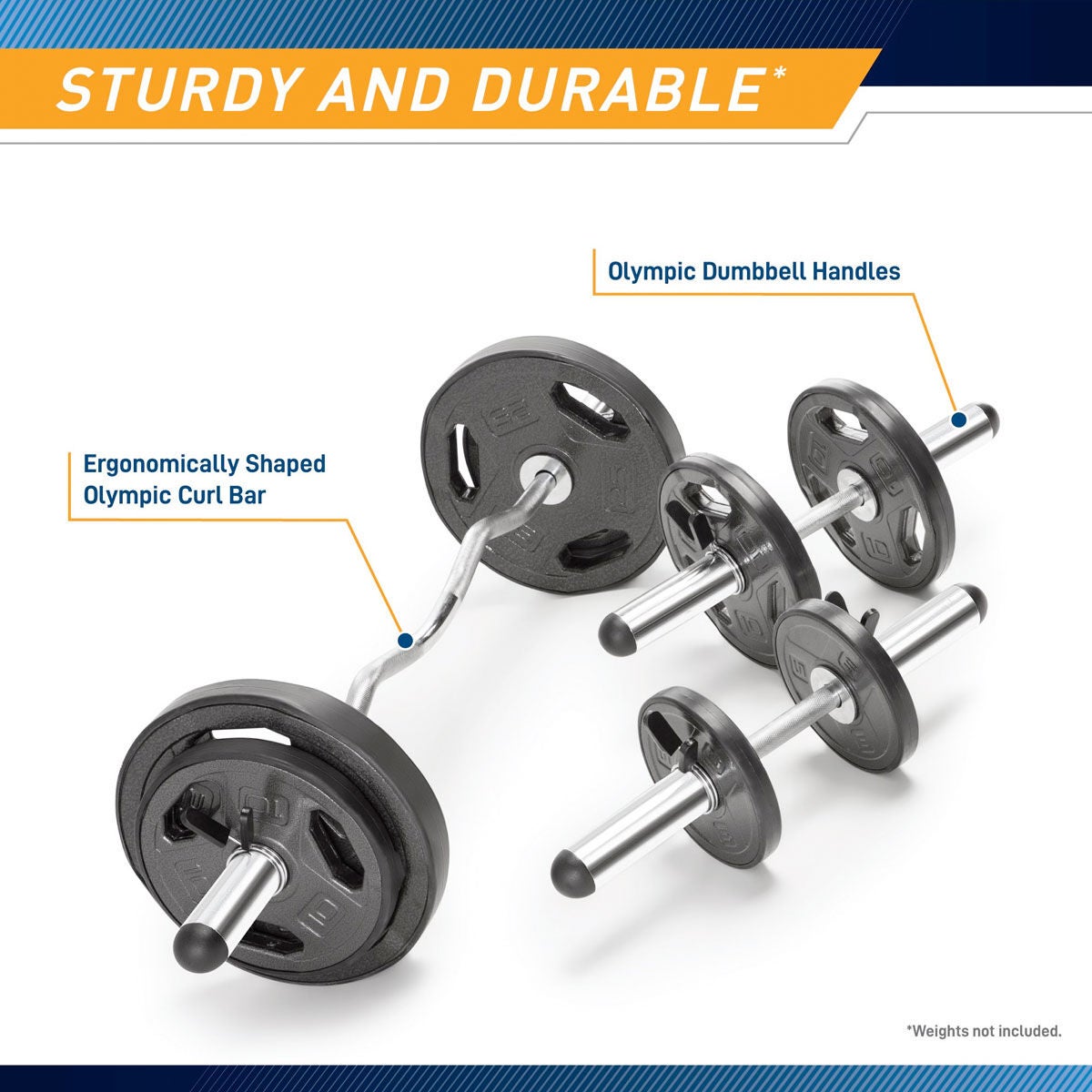 Marcy Olympic Curl Bar and Dumbbell Handle Set