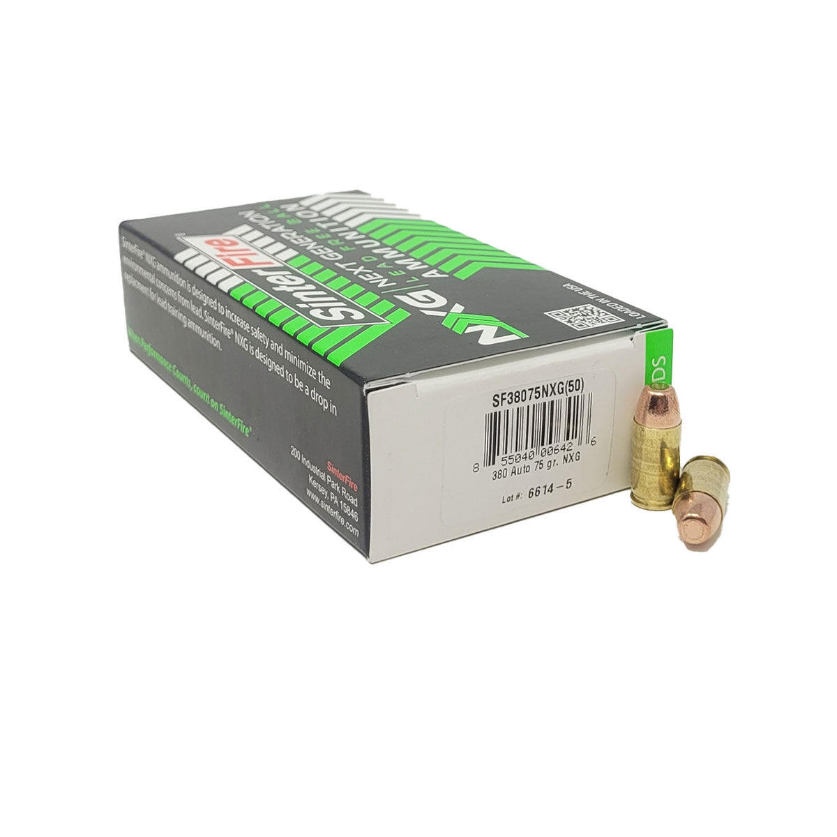 Sinterfire 380 Auto Ammo Lead Free 75 Grain Full Metal Jacket