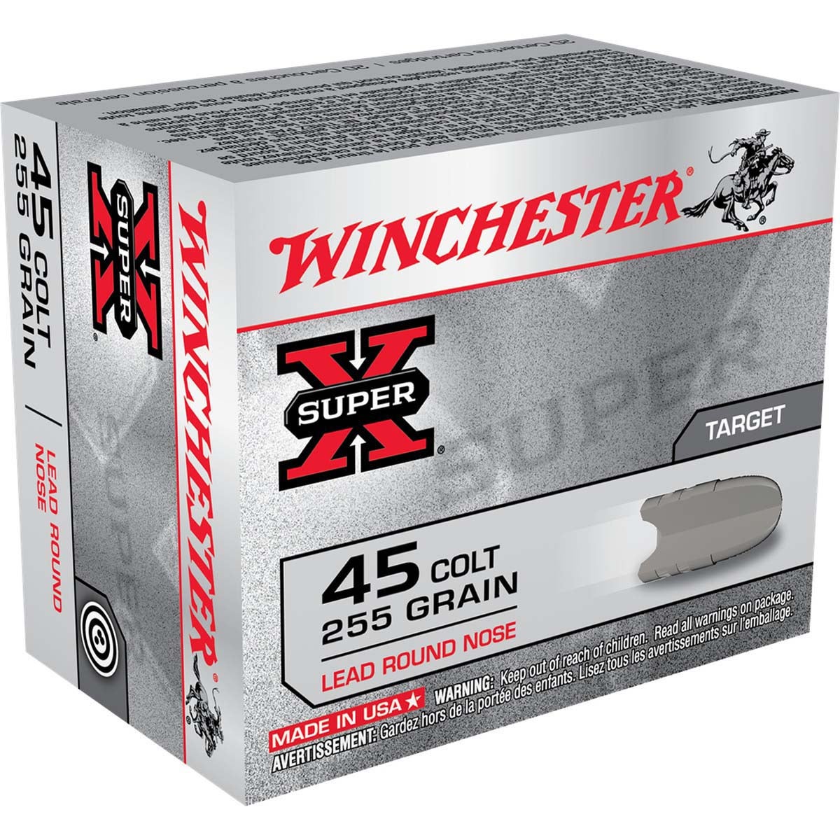 Winchester Super-X .45 Colt 255-Grain Lead Round Nose Handgun