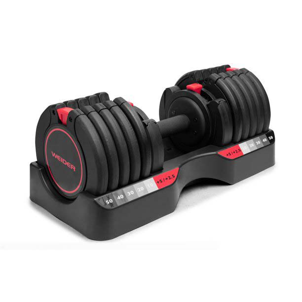 Weider 55lb Pair of Select-A-Weight Adjustable Dumbbells