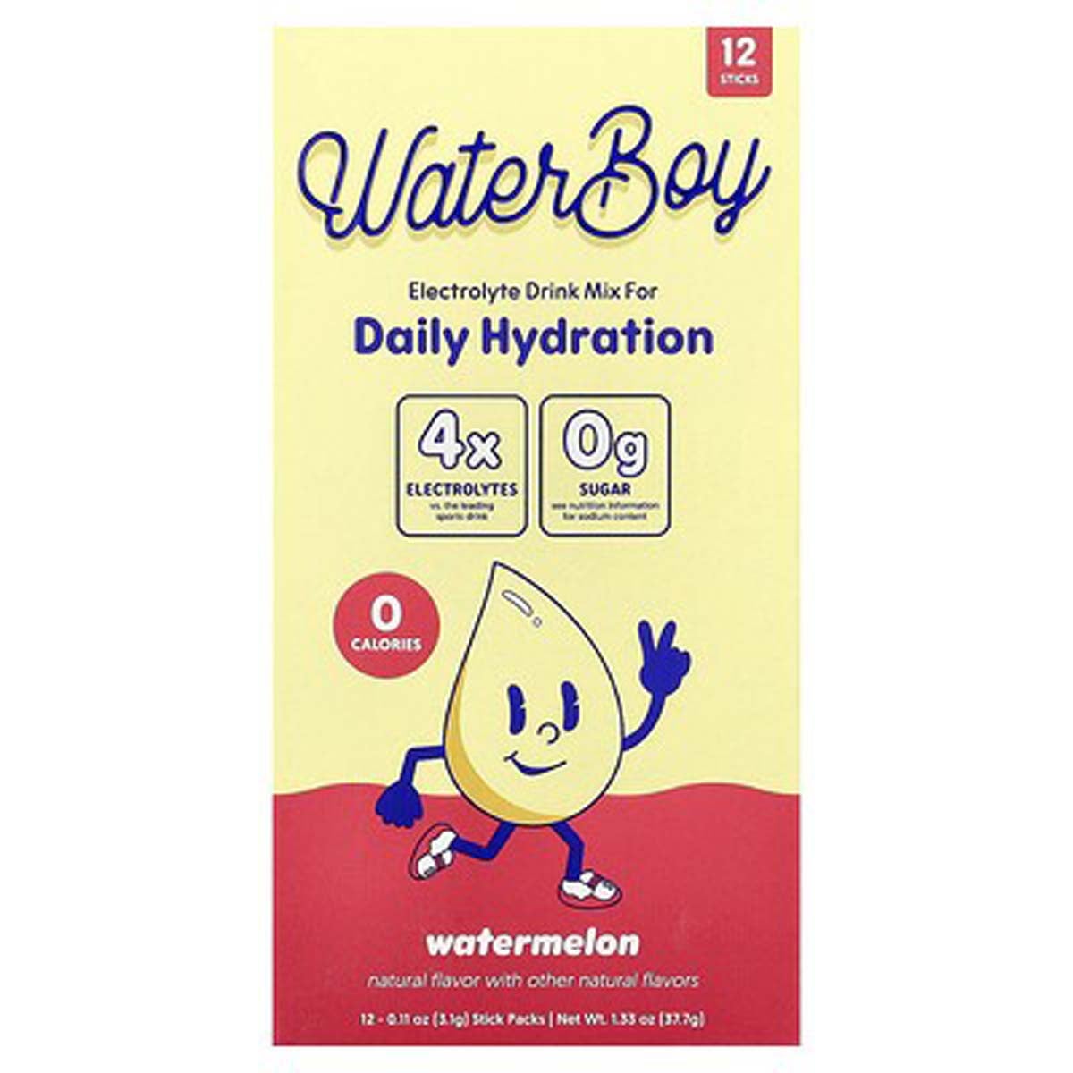 Waterboy Watermelon Hydration Drink Mix 12 Count